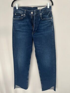 Rag & Bone Harlow Mid Rise Straight Size 28 Color Marine NWOT